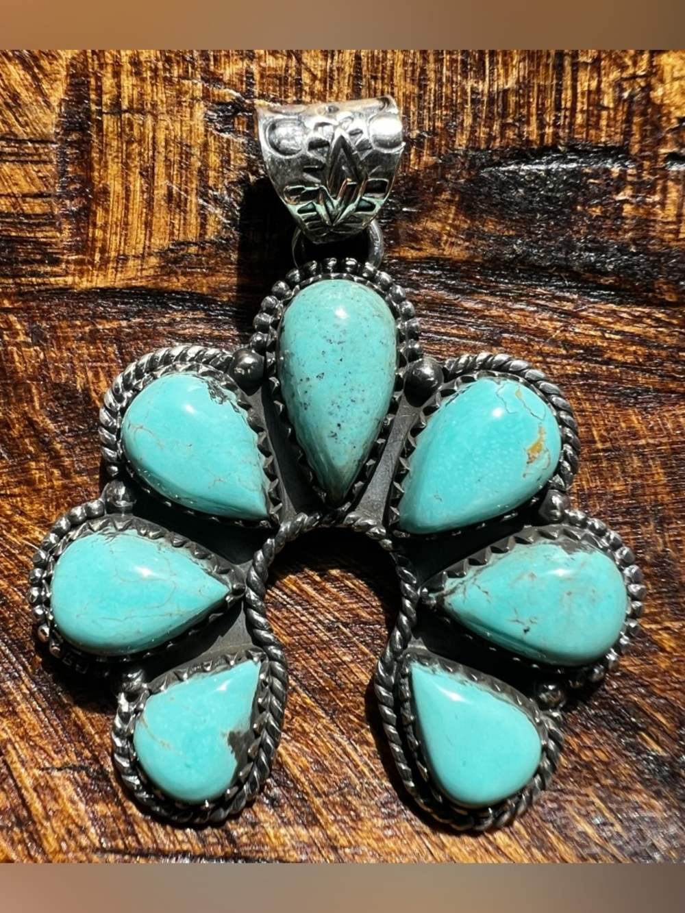 925 Sterling Silver Kingman Turquoise Naja Pendant – Southwestern Cluster